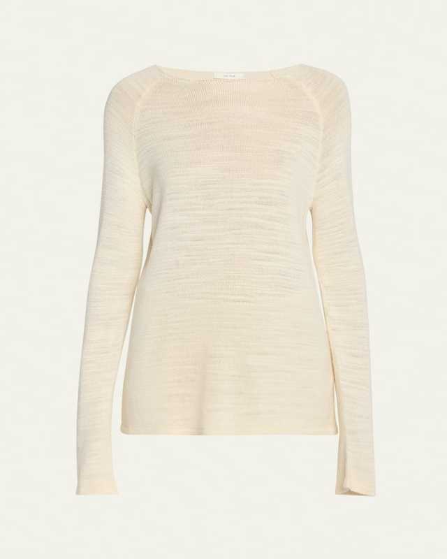 Jipin Boat-Neck Silk Knit Top
